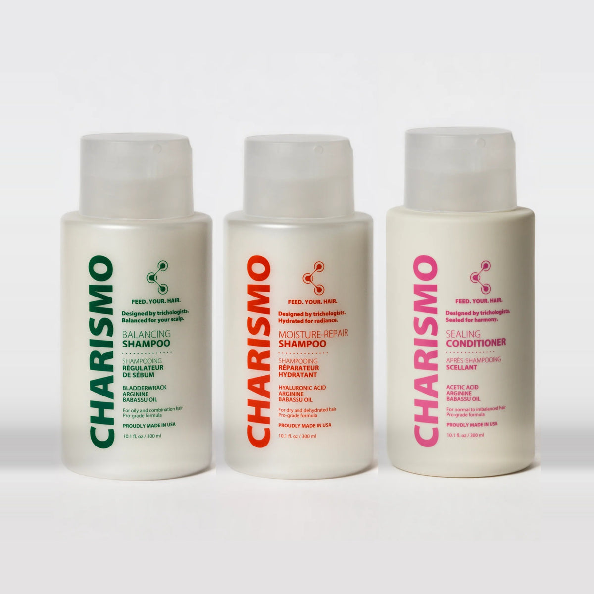 Balancing Shampoo, Moisture Repair Shampoo and Sealing Conditioner